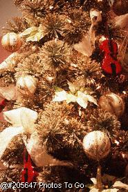 Christmas wreath and decorations on door